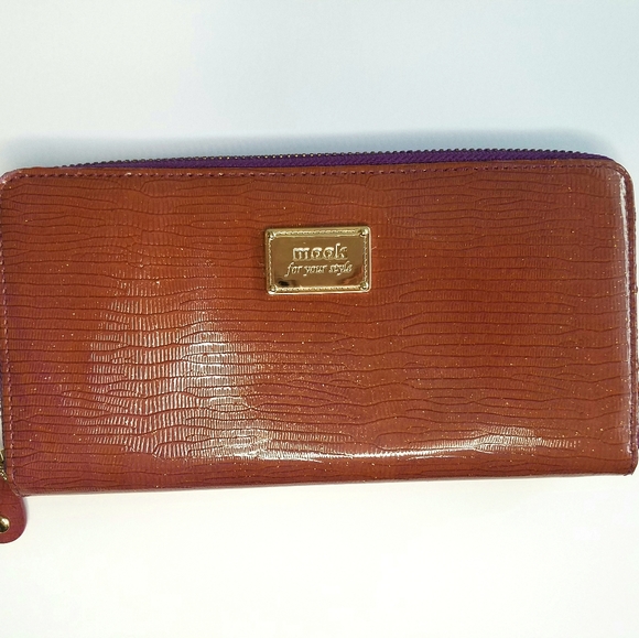 Fall Brown Wallet with Glitter - Picture 1 of 10